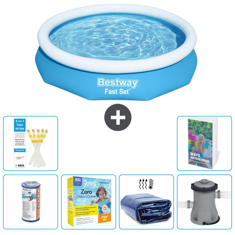 BESTWAY Basen Fast Set Okrągły - 305x66 cm - 7-częściowy S50