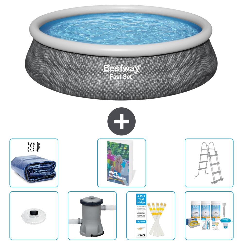 BESTWAY Basen Fast Set Okrągły - 457x107 cm - 8-częściowy S402