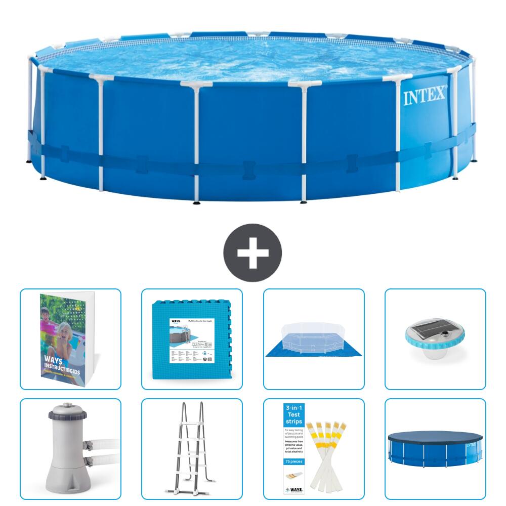 INTEX Basen ze stelażem Okrągły - 457x122 cm - 9-częściowy S674