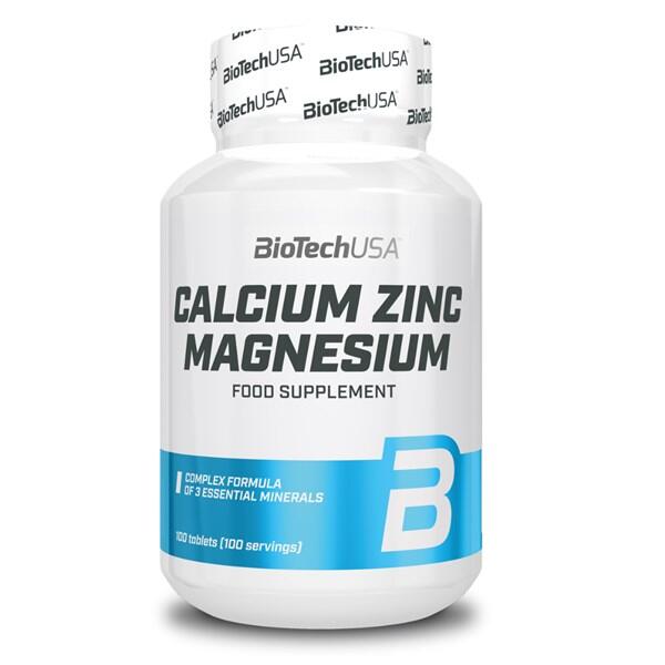 Фото - Вітаміни й мінерали BioTech Minerały CALCIUM ZINC MAGNESIUM 100tab 