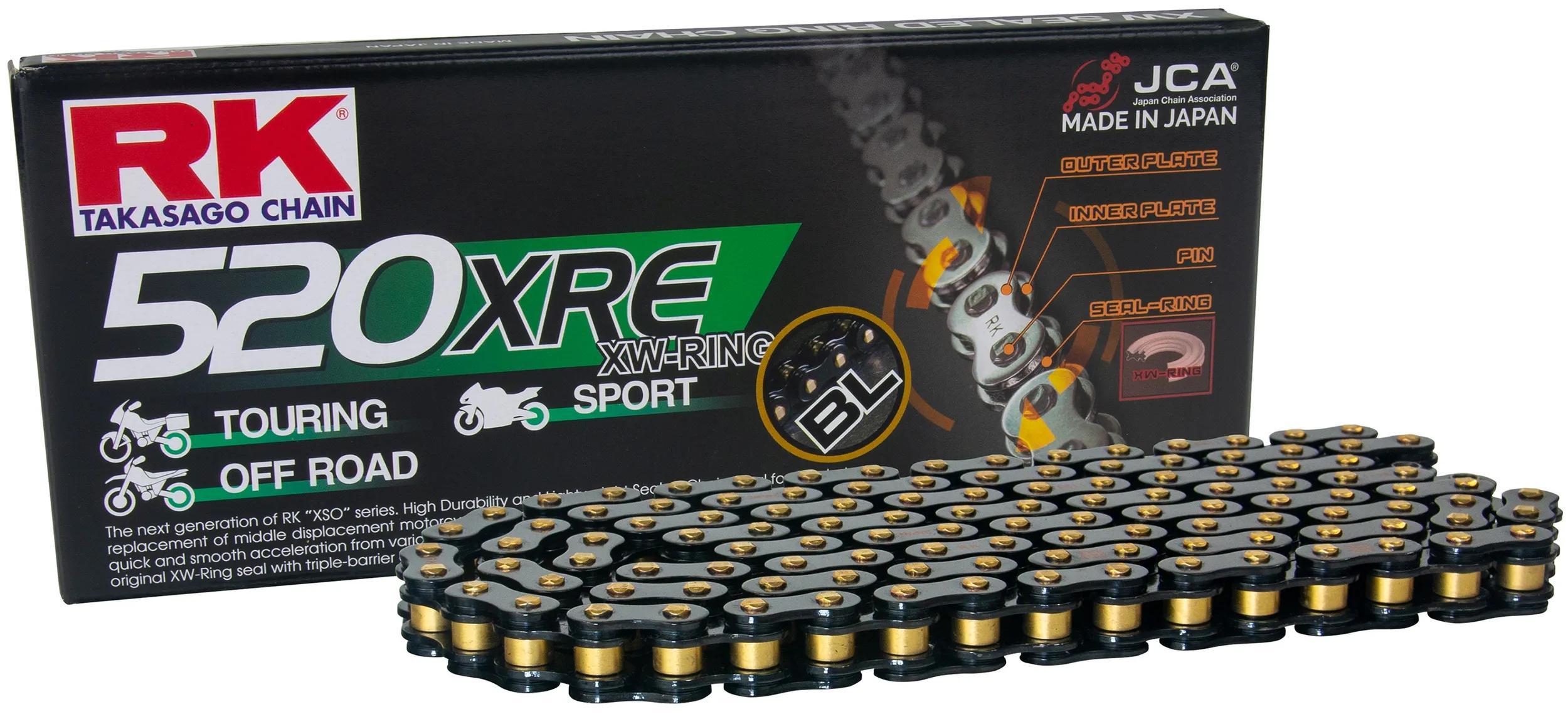 Czarna łańcuch Rk 520 xre 110 n do roweru