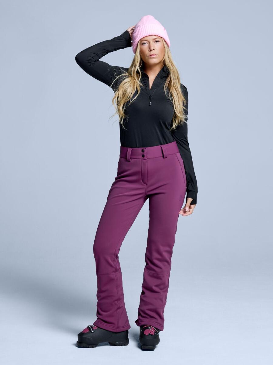Spodnie narciarskie - Damskie - Elastyczne Softshell - Bordeaux