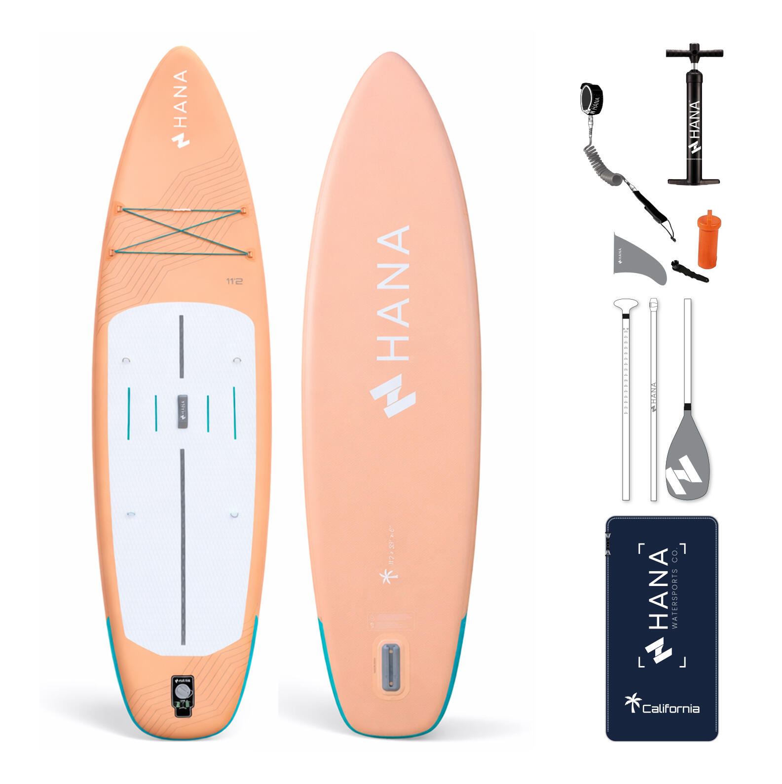 Stand-Up Paddle HANA 11’2 California Pack Kolor Brzoskwiniowy