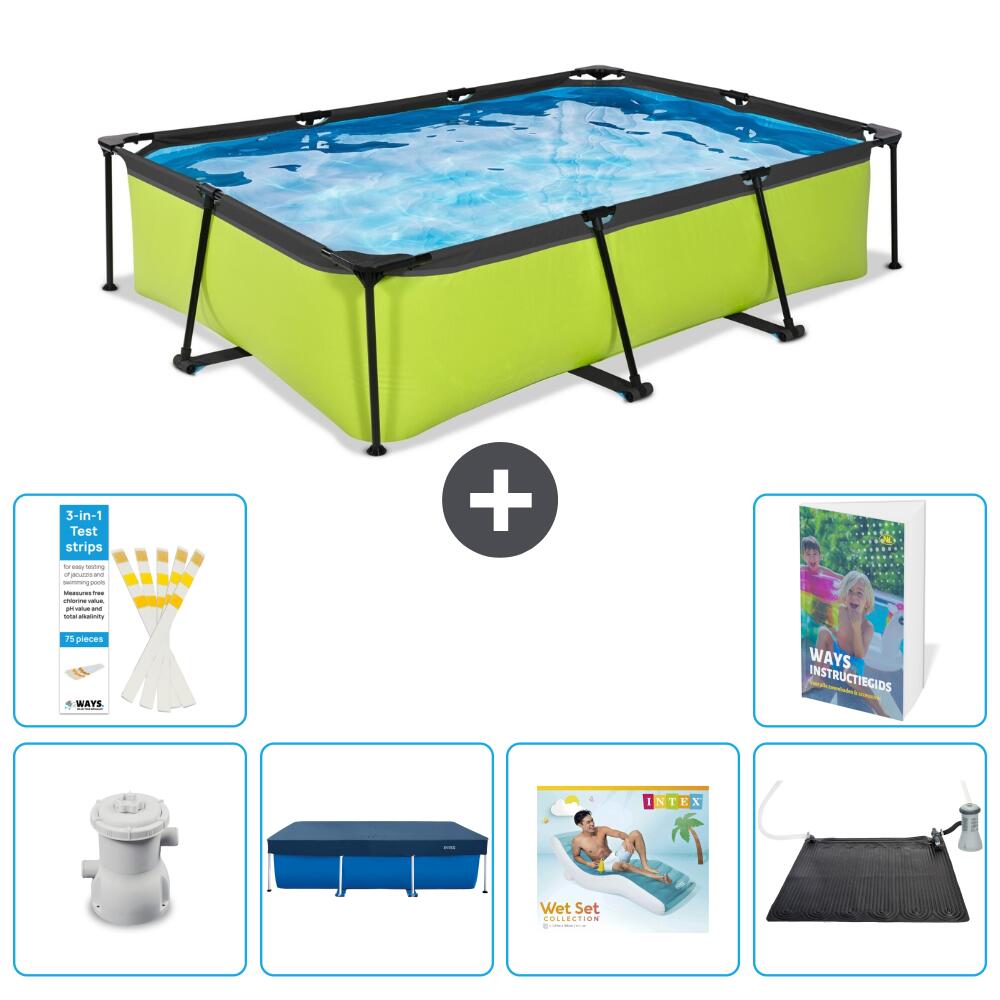 EXIT TOYS Basen Prostokątny - 300x200x65 cm - 7-częściowy S219