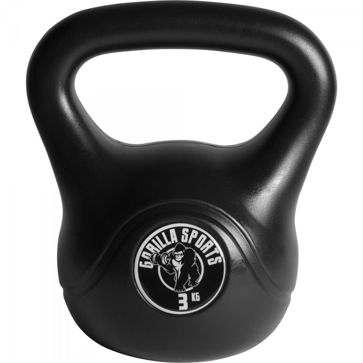 Kettlebell (2-20 kg) winylowy treningowy Gorilla Sports czarny odważnik kulowy