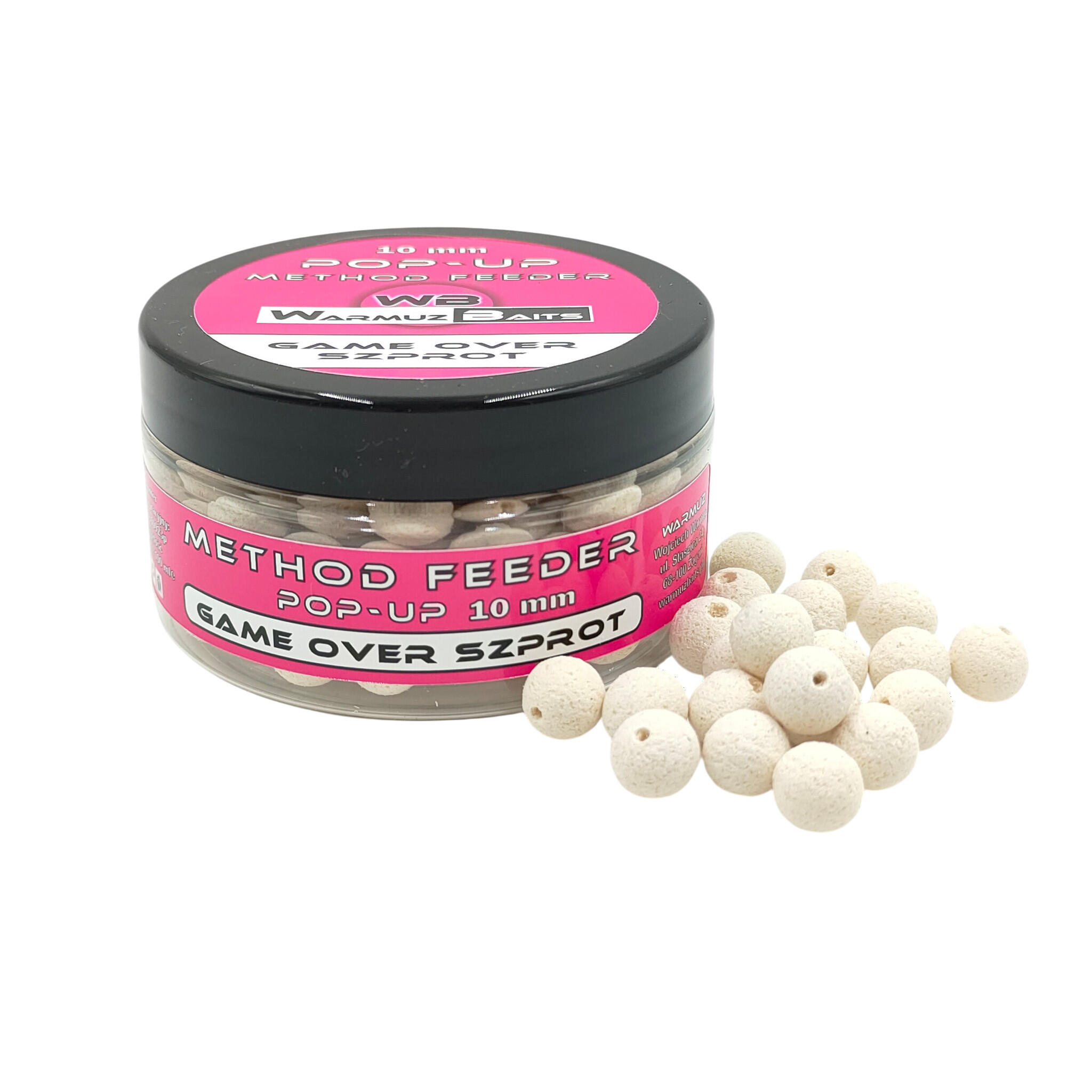 Kulki Pływające Pop Up 10mm z dziurką Warmuz Baits 100ml GAME OVER SZPROT