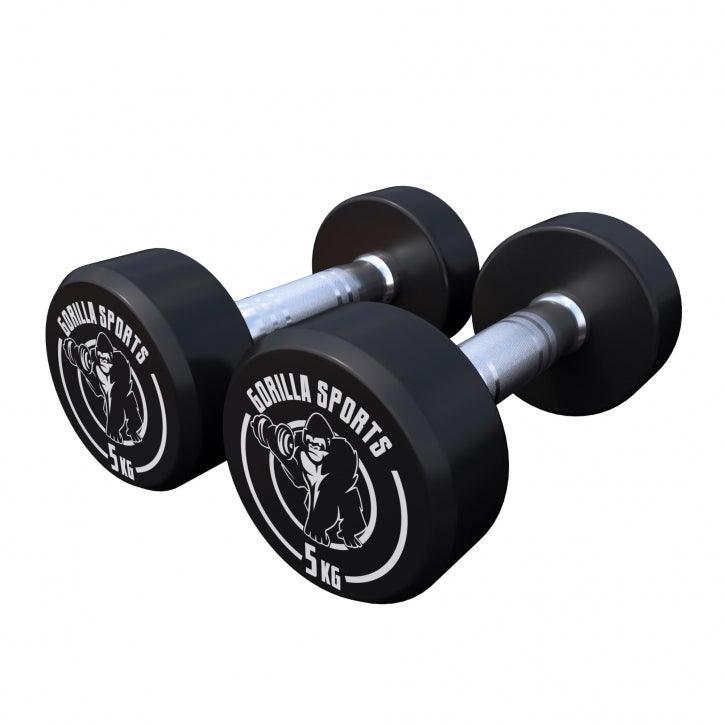 Zestaw hantli żeliwnych stałych Gorilla Sports 2x 5 kg