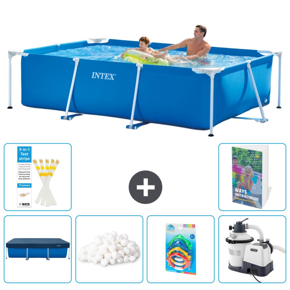 INTEX Basen ze stelażem Prostokątny - 260x160x65 cm - 7-częściowy S8