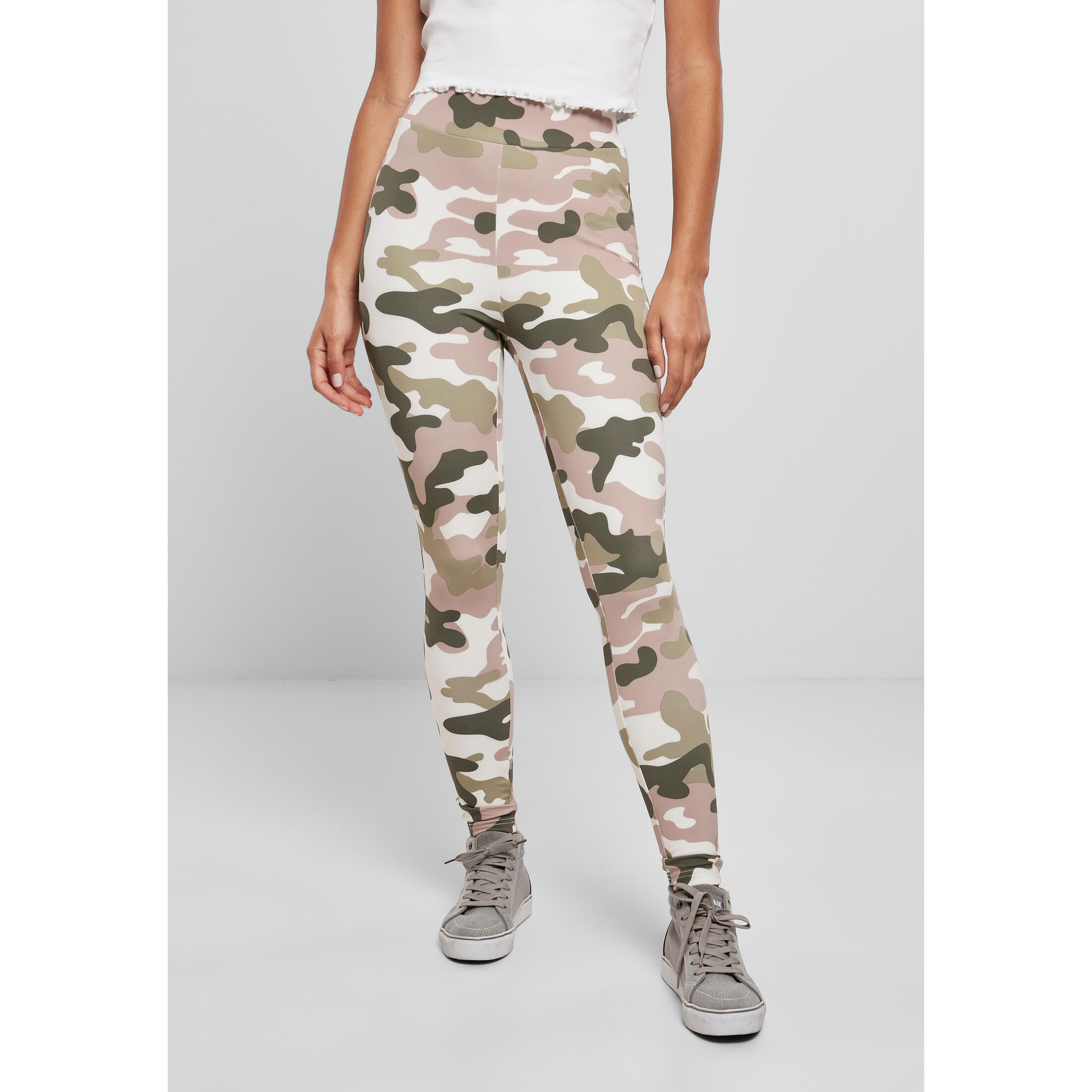 Damskie legginsy z wysoką talią Urban Classics Camo tech (Grandes tailles)