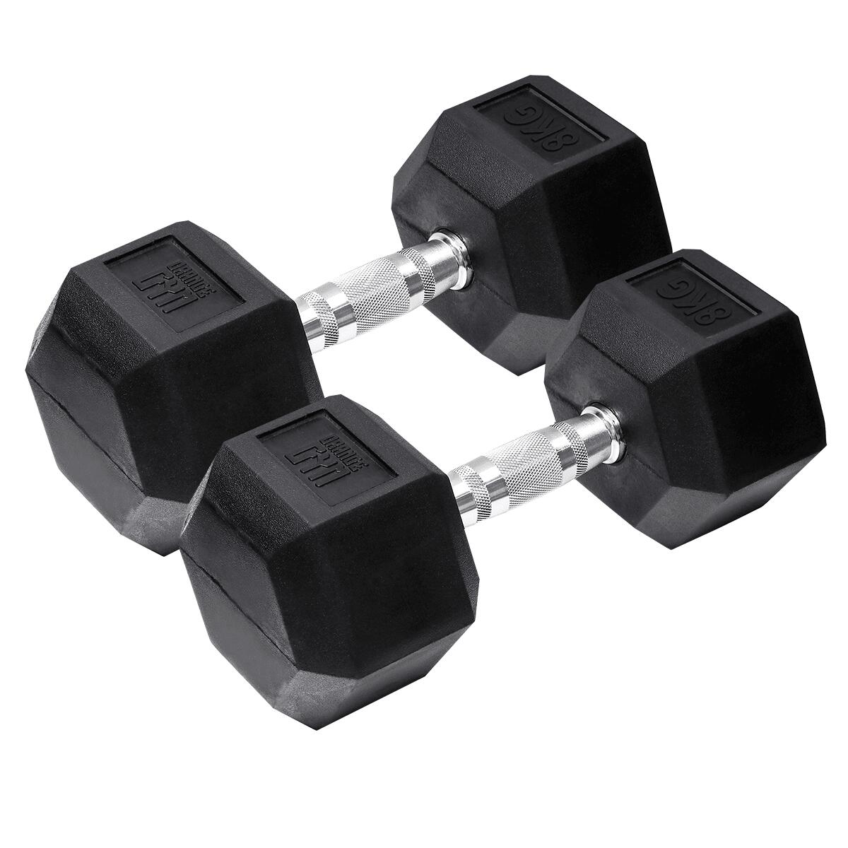 Orange Gym – Hantle sześciokątne – 8 kg – Zestaw 2 szt