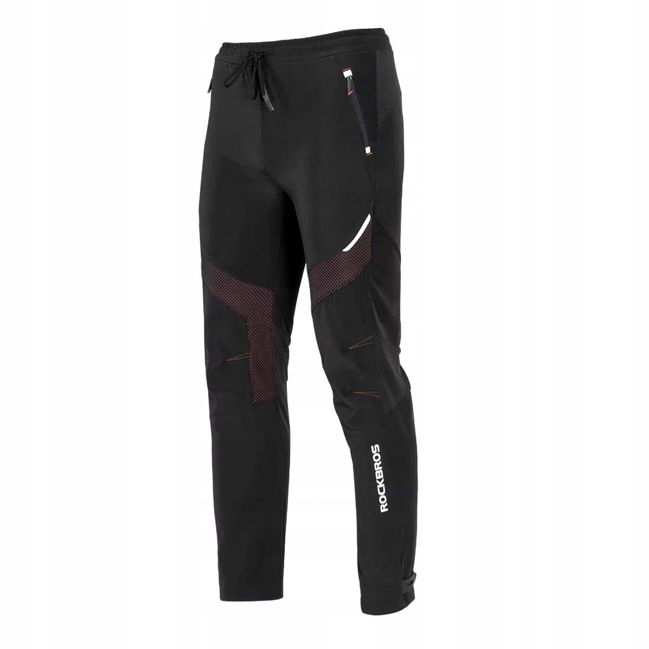 Spodnie sportowe Rockbros ocieplane i wiatroszczelne unisex czarne rozmiar L