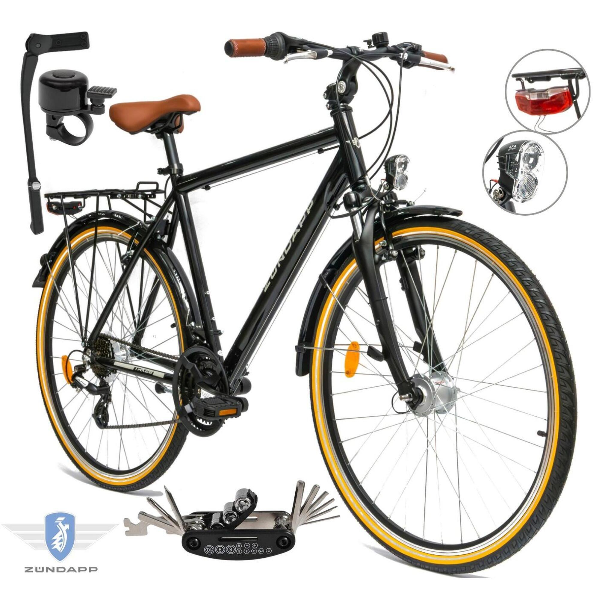 Rower Męski Trekkingowy 28 Aluminium SHIMANO Amortyzacja Światła Bagażnik
