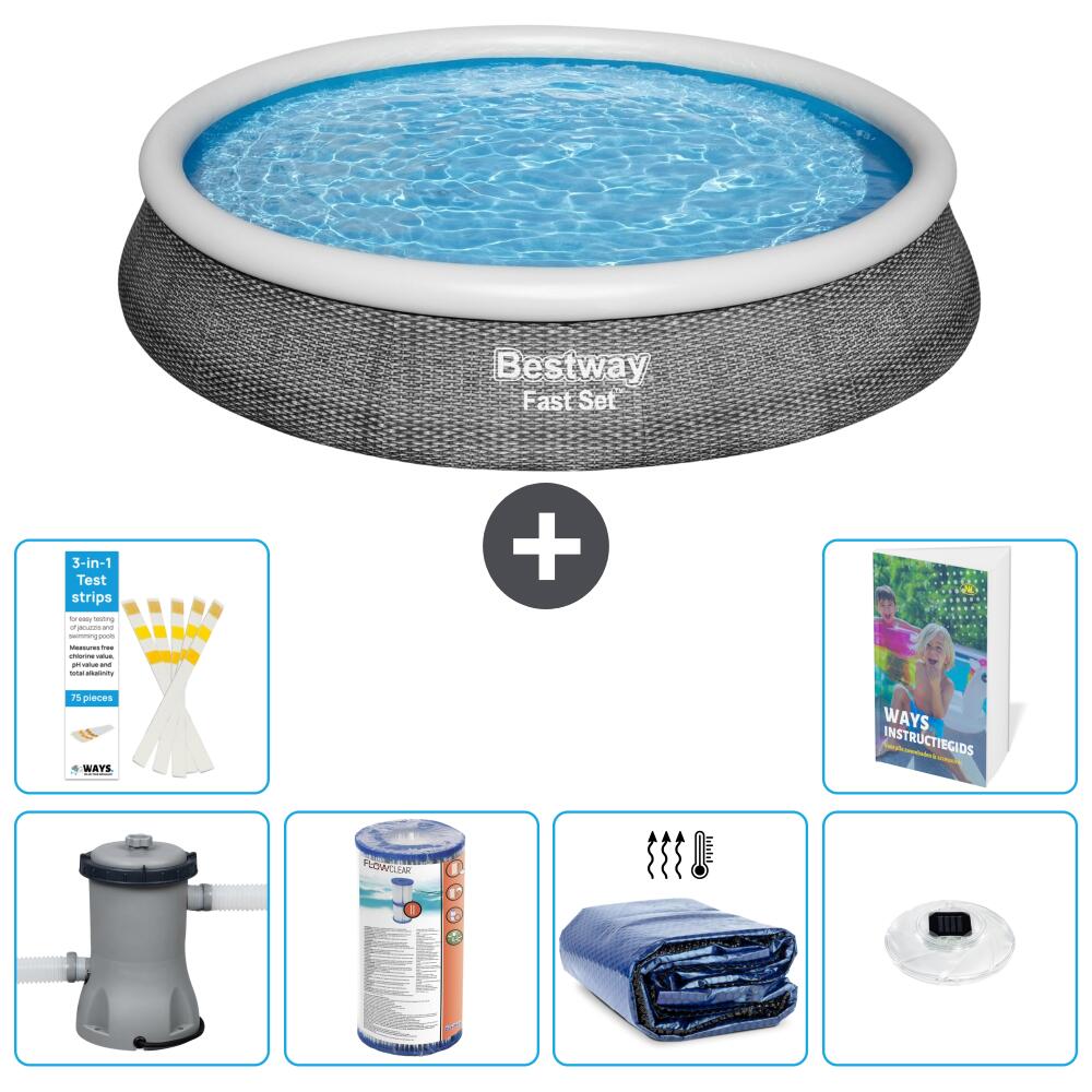 BESTWAY Basen Fast Set Okrągły - 396x84 cm - 7-częściowy S275