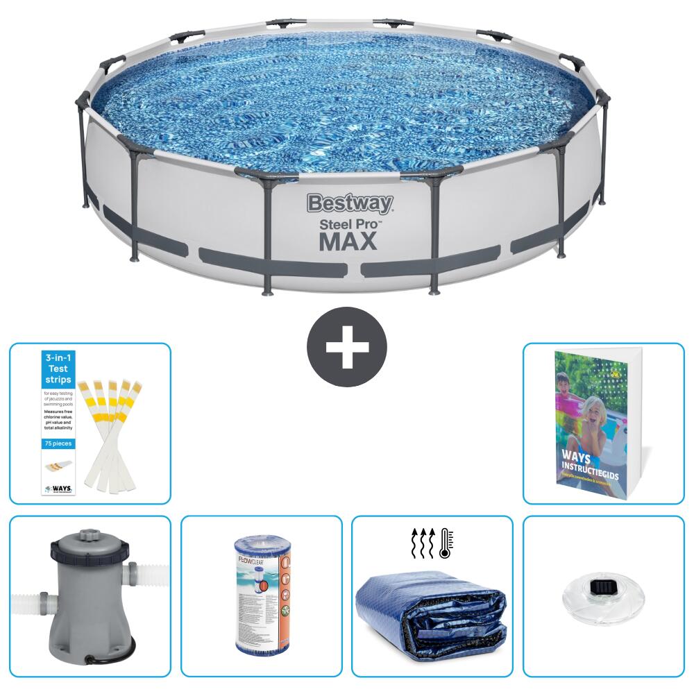BESTWAY Basen Steel Pro MAX Okrągły - 366x76 cm - 7-częściowy S275