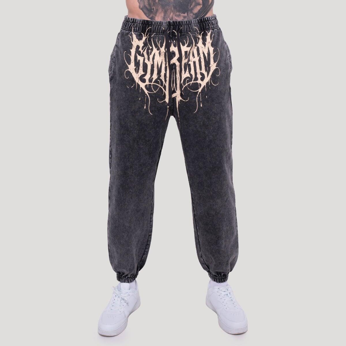 Spodnie męskie fitness oversize grafitowe Abyss