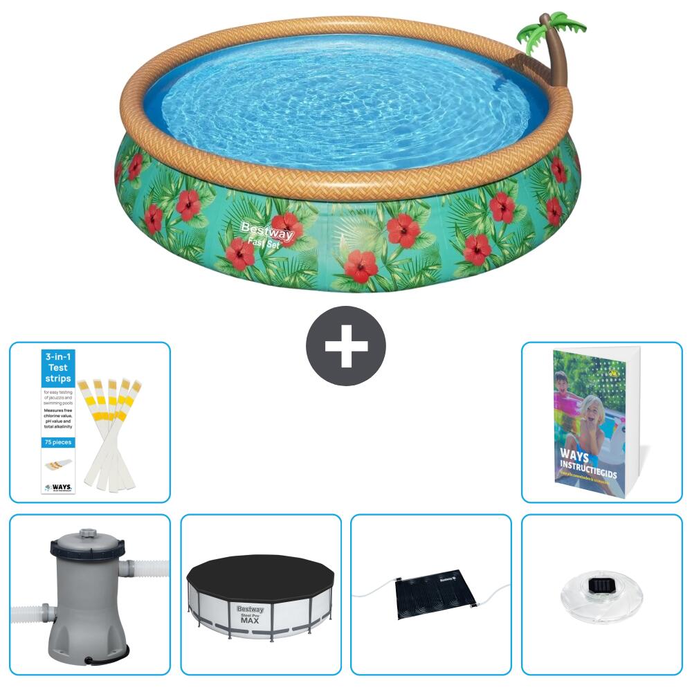 BESTWAY Basen Fast Set Okrągły - 457x84 cm - 7-częściowy S328