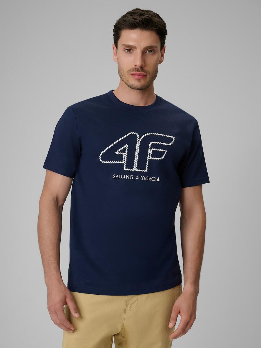 T-shirt regular z nadrukiem męski 4F 4FRSS26TTSHM3999
