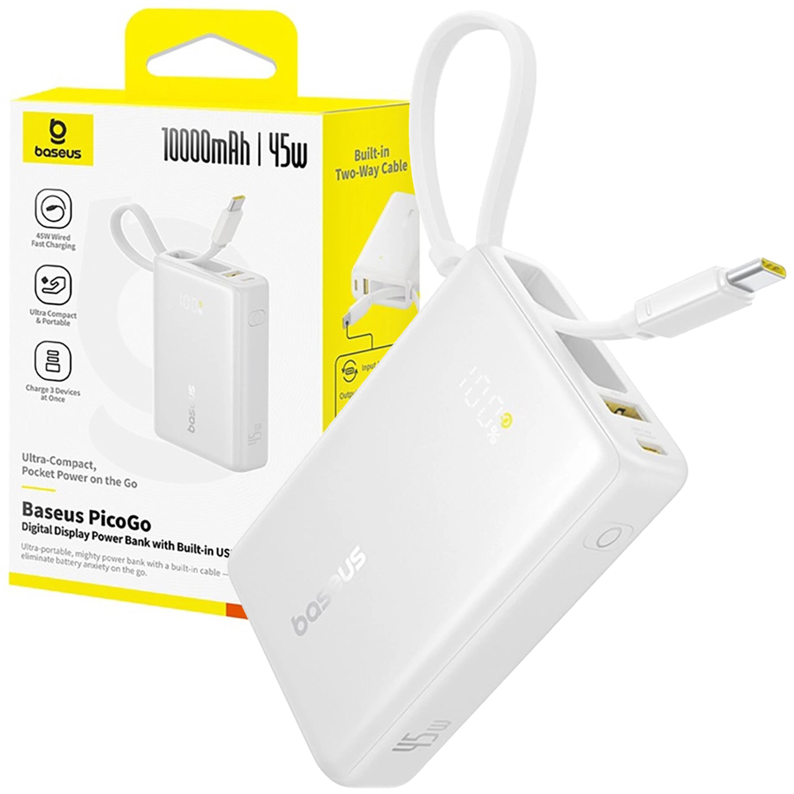 Powerbank Baseus 10000 mAh 45W USB-C USB-A z wbudowanym kablem