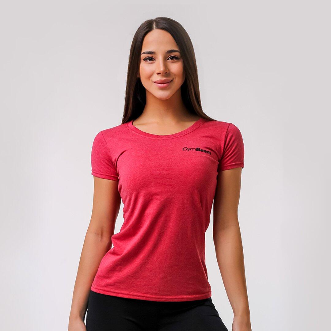 Koszulka damska fitness slim czerwona Basic Vintage