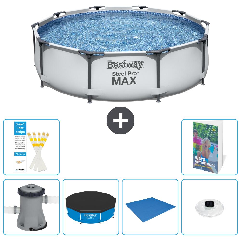 BESTWAY Basen Steel Pro MAX Okrągły - 305x76 cm - 7-częściowy S248