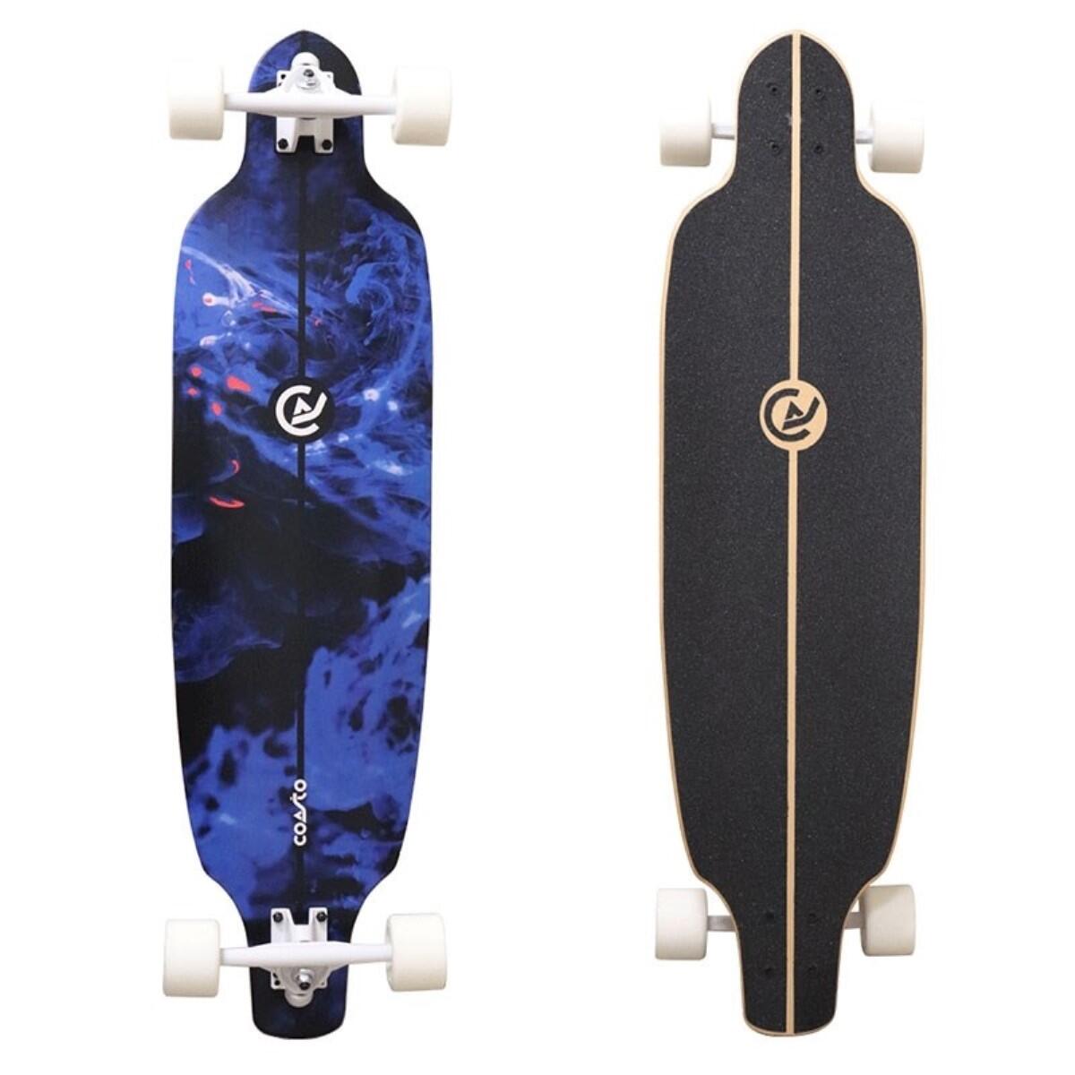 Longboard Agat 38 96x26 cm niebieski - Skateboard/Surfskate - Rozstaw osi 63cm