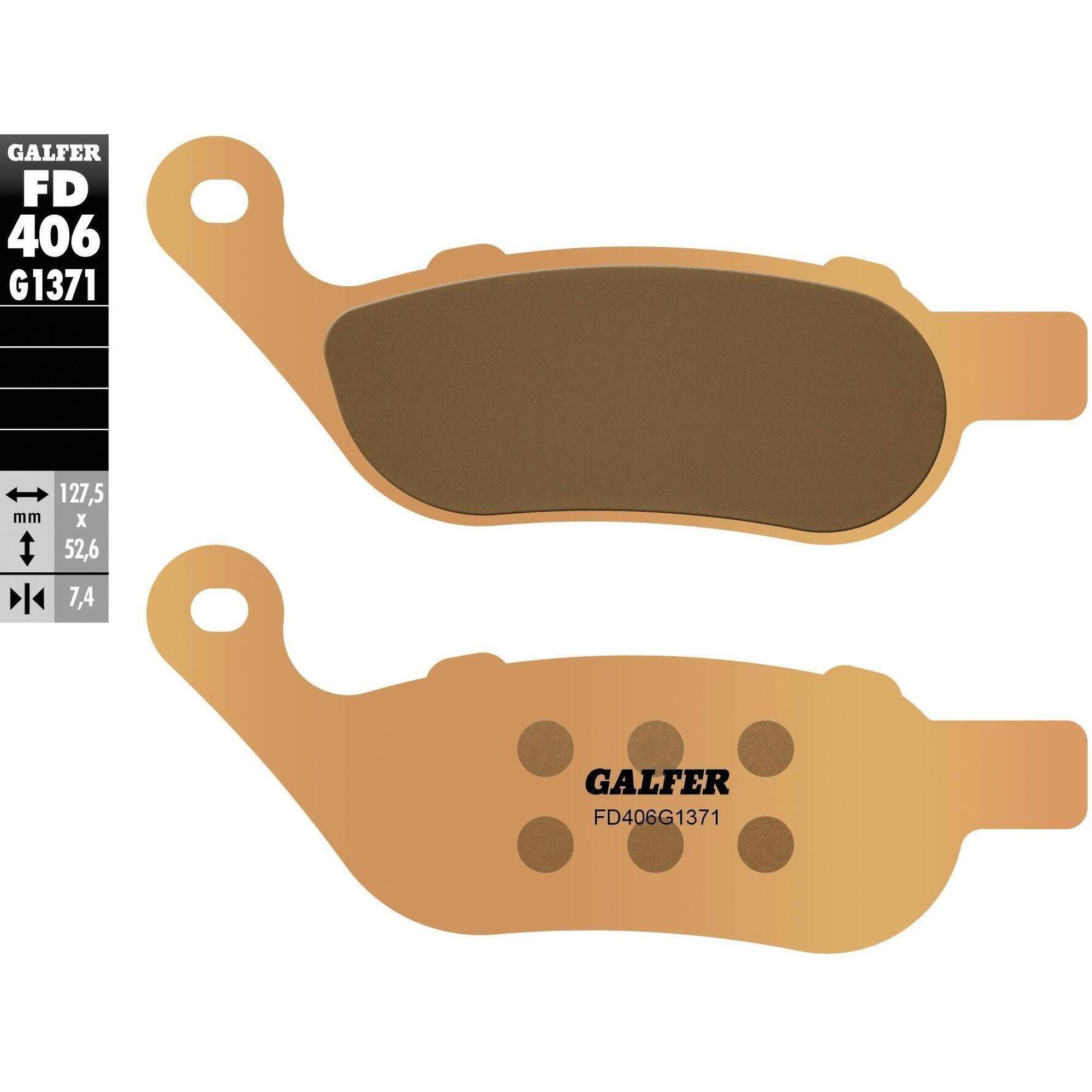 GALFER FD406 G1371 klocki hamulcowe spiekane do tarcz 127 5×52 6 mm