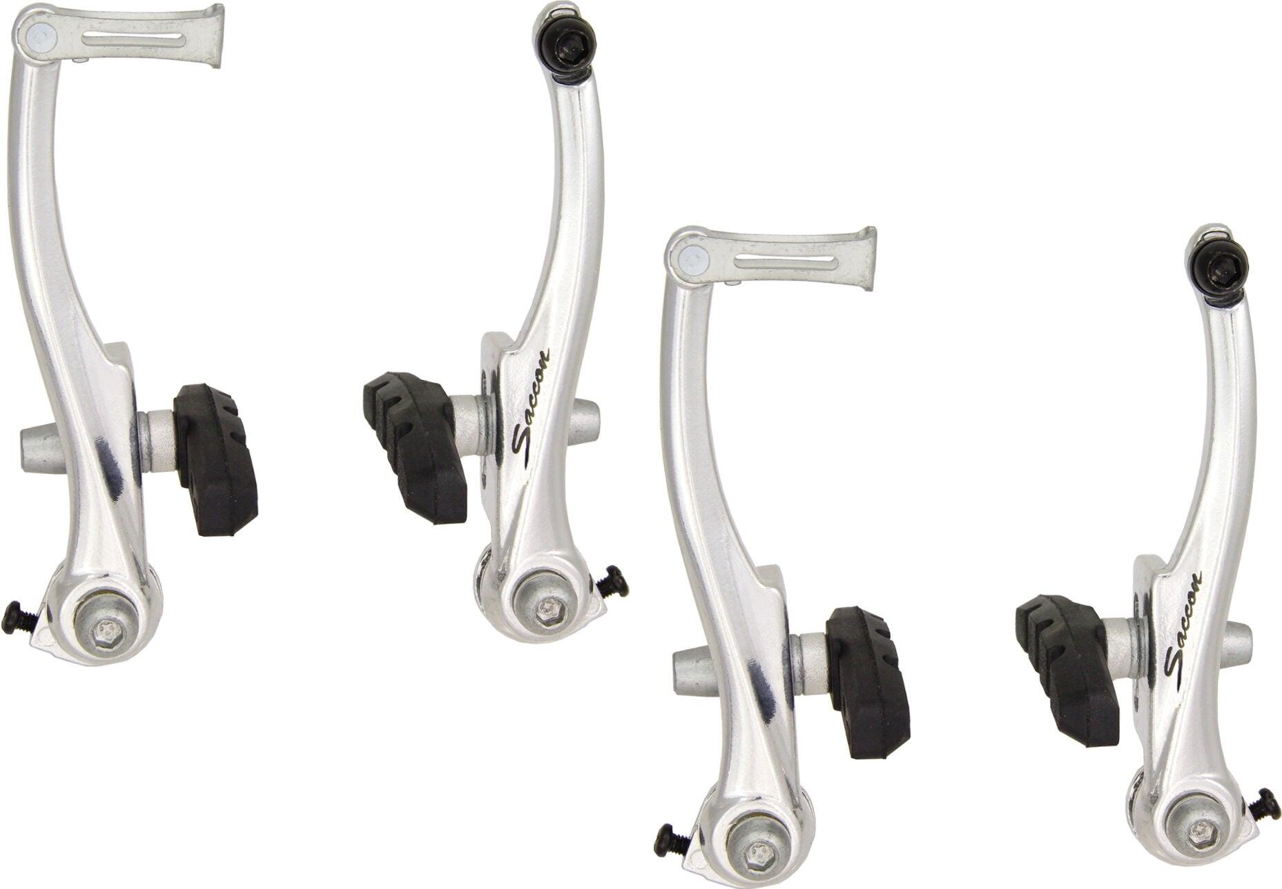 Zestaw hamulców V Saccon 110 mm przód i tył aluminium srebrny
