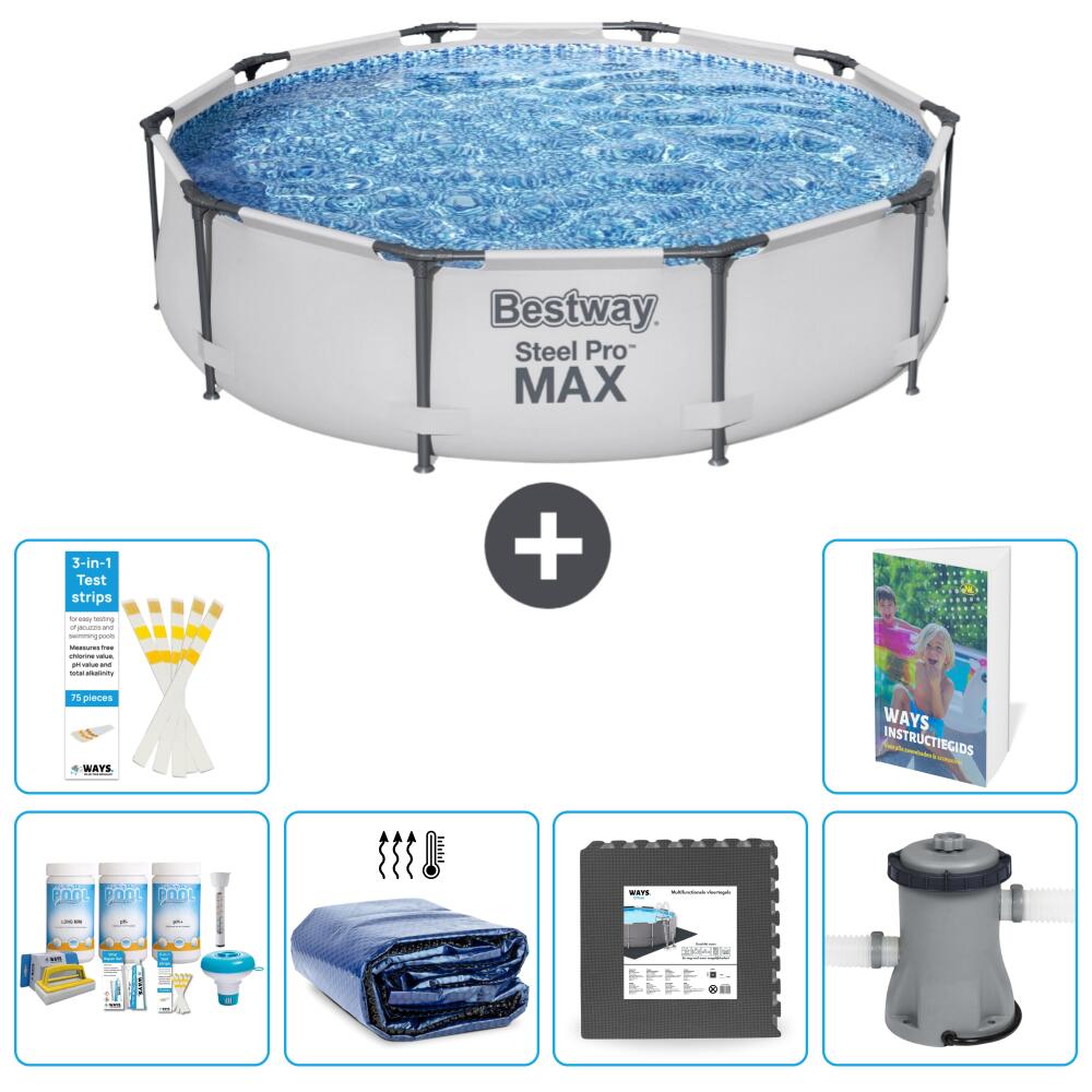 BESTWAY Basen Steel Pro MAX Okrągły - 305x76 cm - 7-częściowy S59