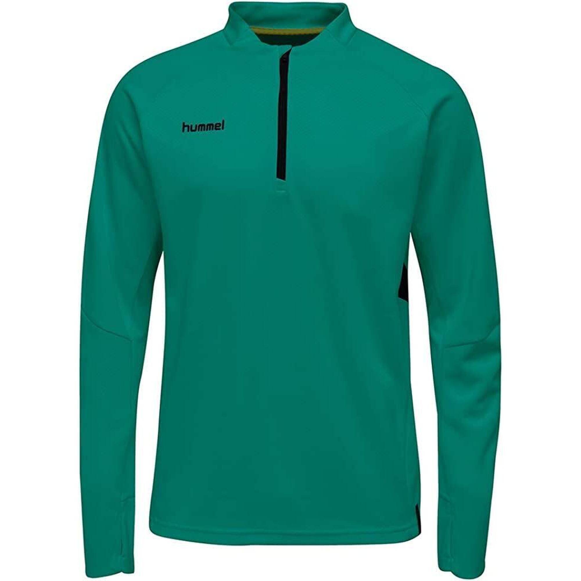 Hummel Tech Move Bluza męska 1/4 zip z kapturem  zielona  L