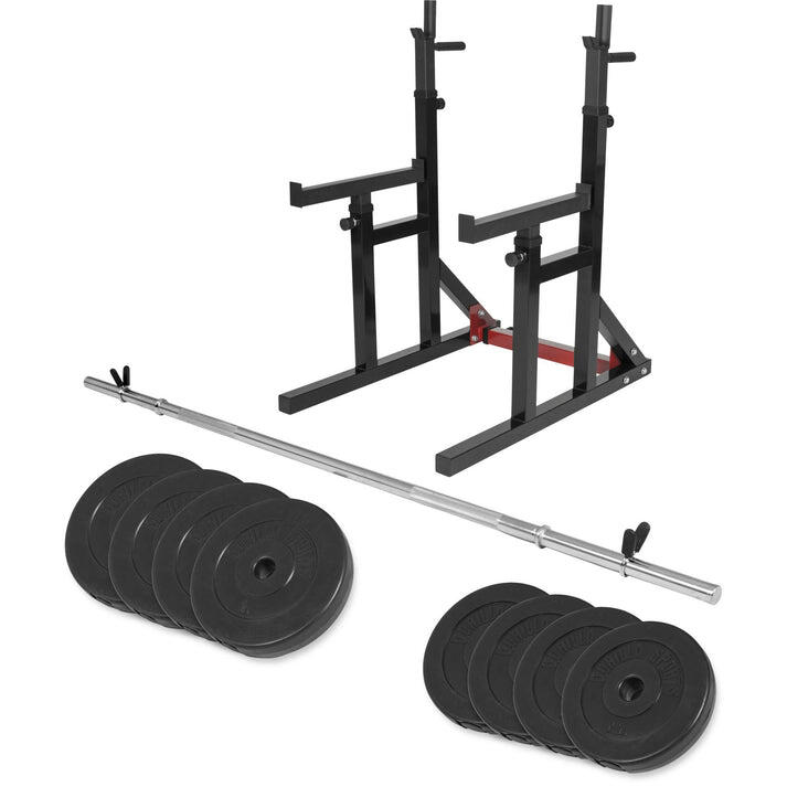 Stojak + sztanga treningowa do przysiadów Gorilla Sports 30 kg