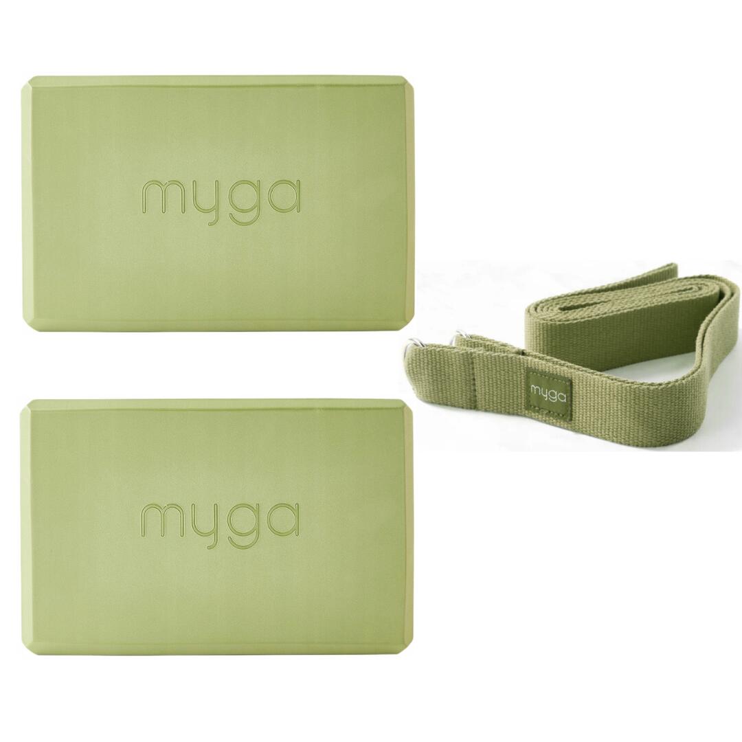 Zestaw do jogi Myga – klocek Foam Block + pasek 2 w 1