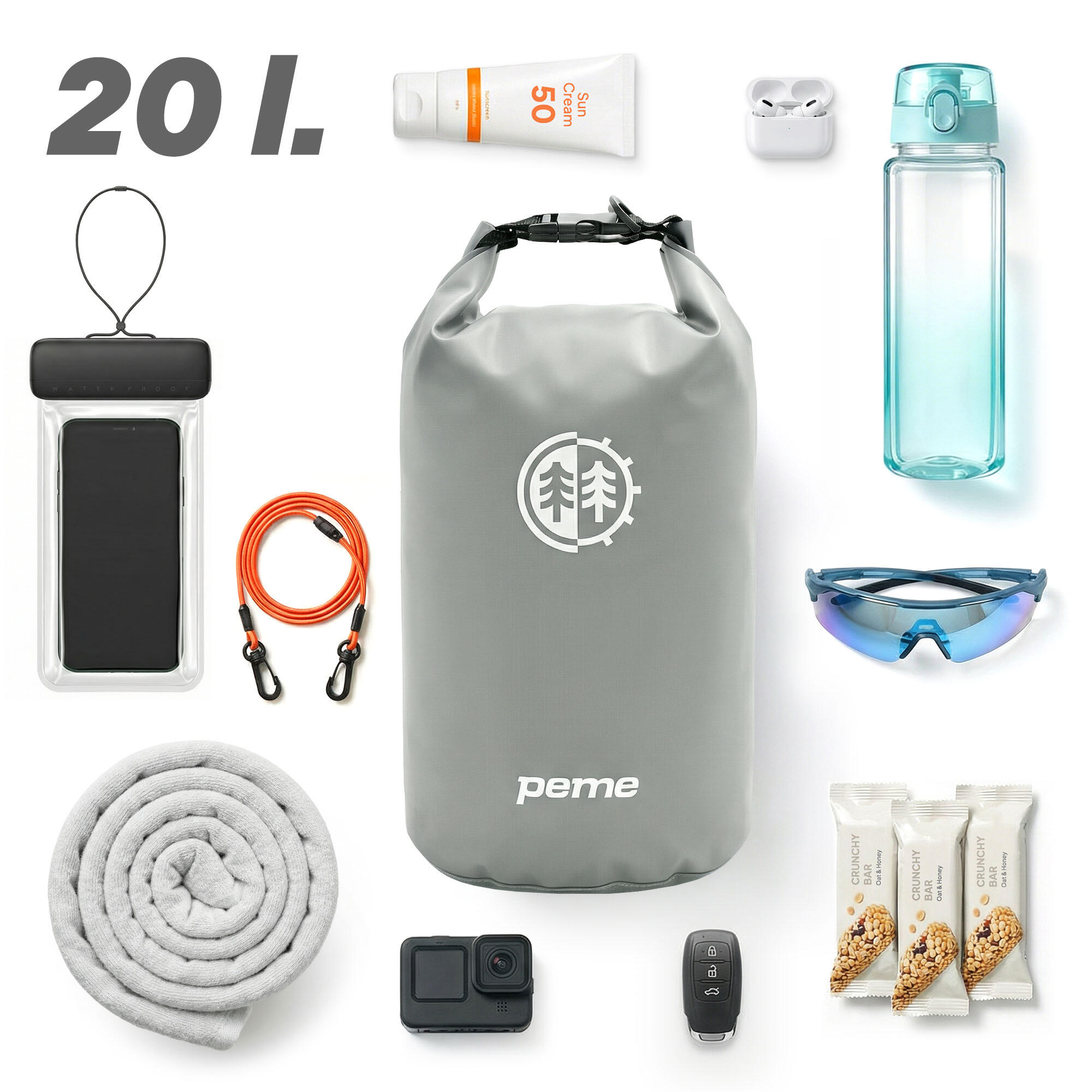 Worek wodoodporny PEME Dry Bag 20L wodoszczelny SUP żeglarski kajakowy PVC