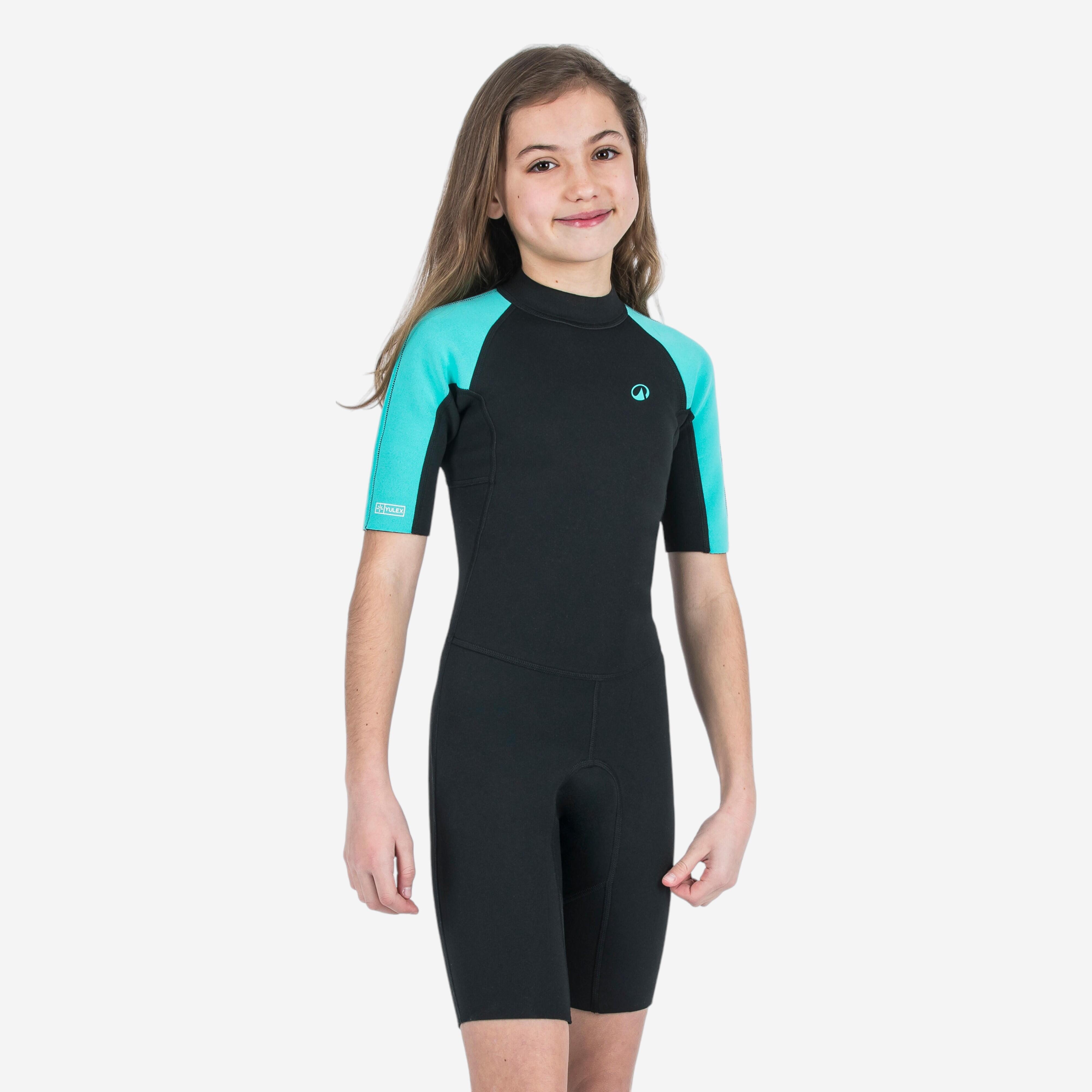 Krótka pianka surfingowa dla dzieci Decathlon 100 z kauczuku Yulex 1,5 mm