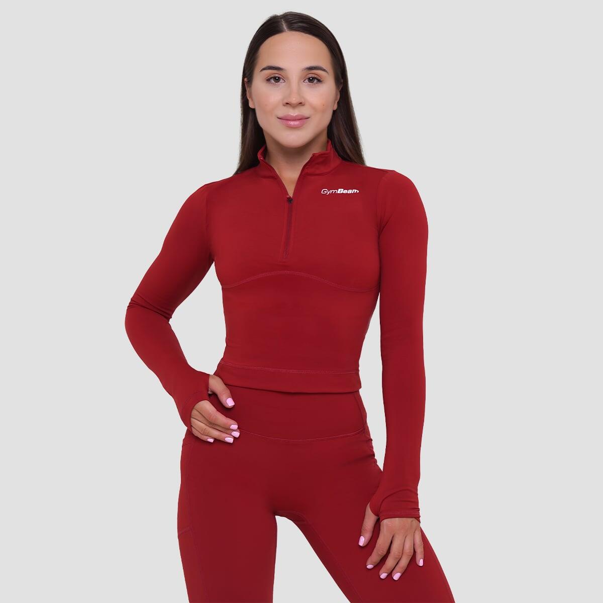 Koszulka damska fitness z zamkiem czerwona Ignite