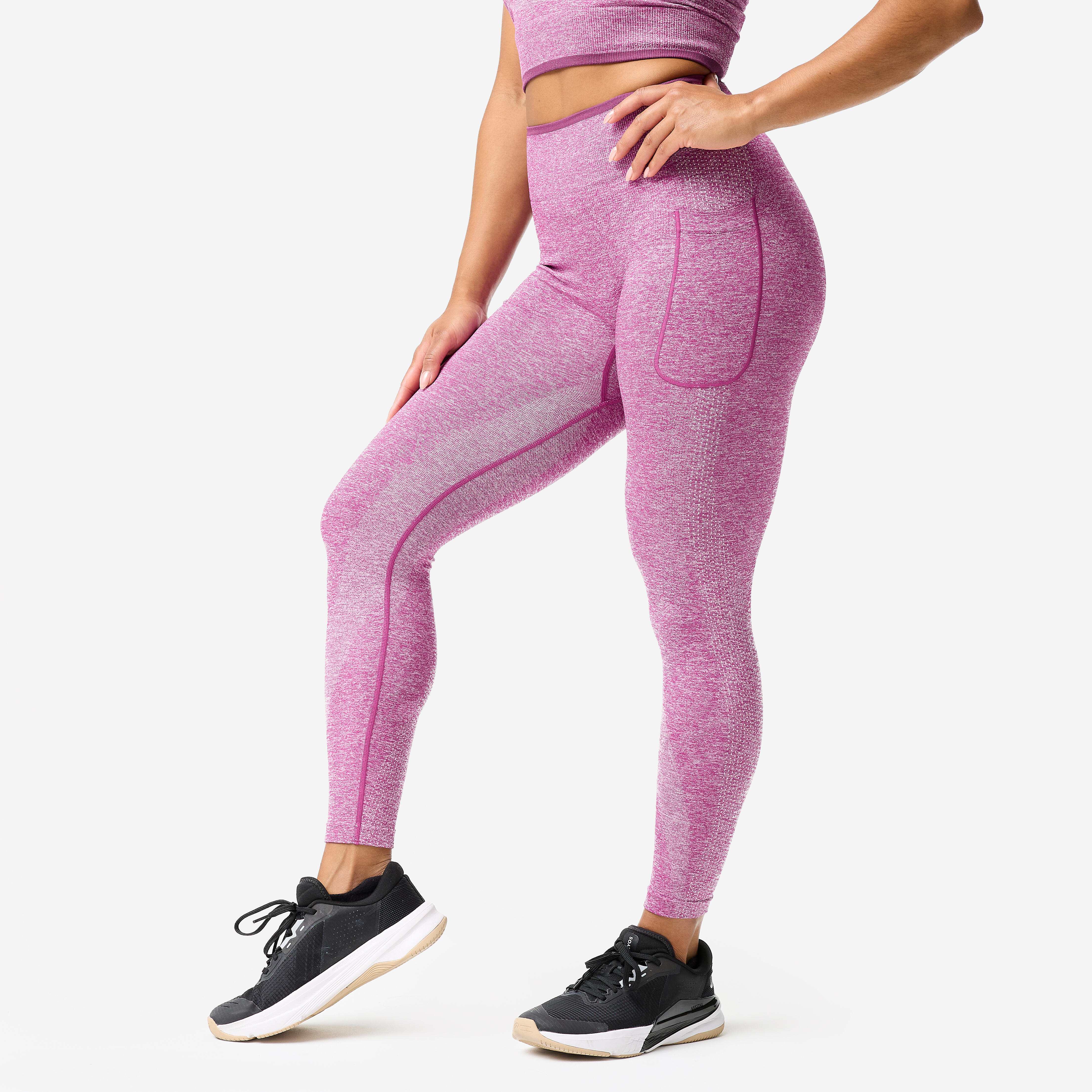 Legginsy do treningu siłowego damskie Domyos seamless