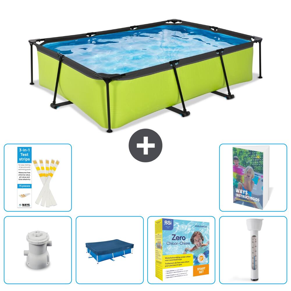 EXIT TOYS Basen Prostokątny - 300x200x65 cm - 7-częściowy S192