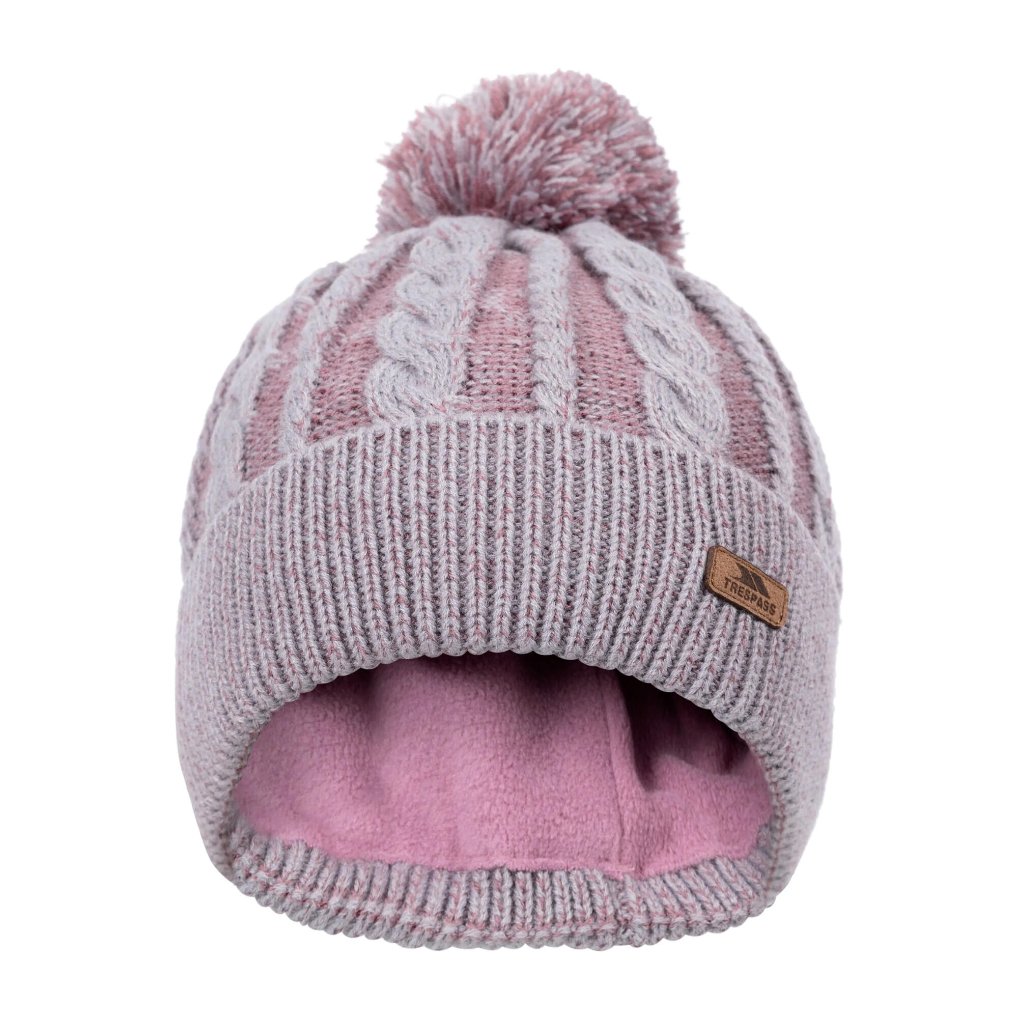Damska/Panie Elle Leather Badge Beanie
