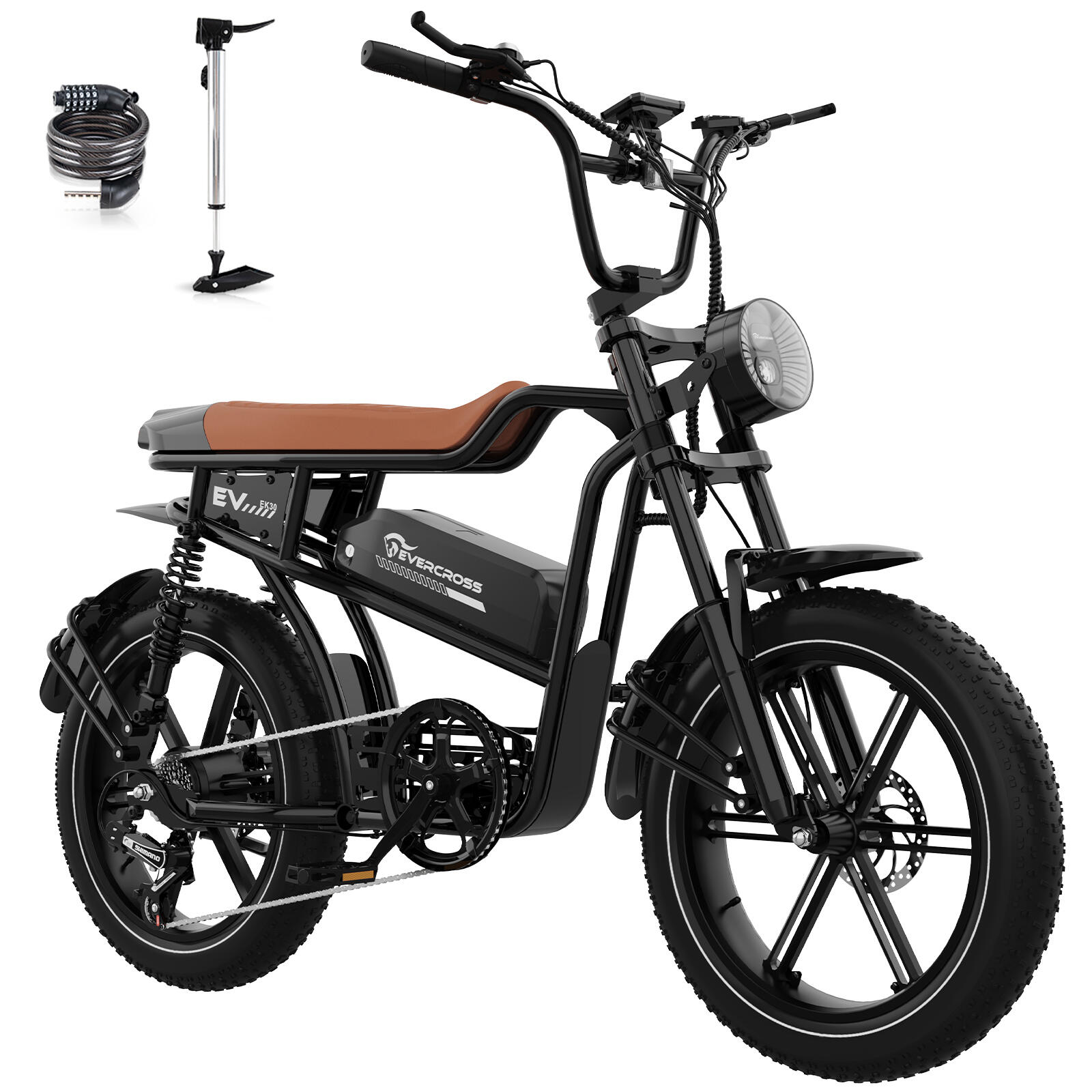Rower Elektryczny Górski Fatbike 250W-20x4.0-48V13Ah-Pełne Zawieszenie-EK30