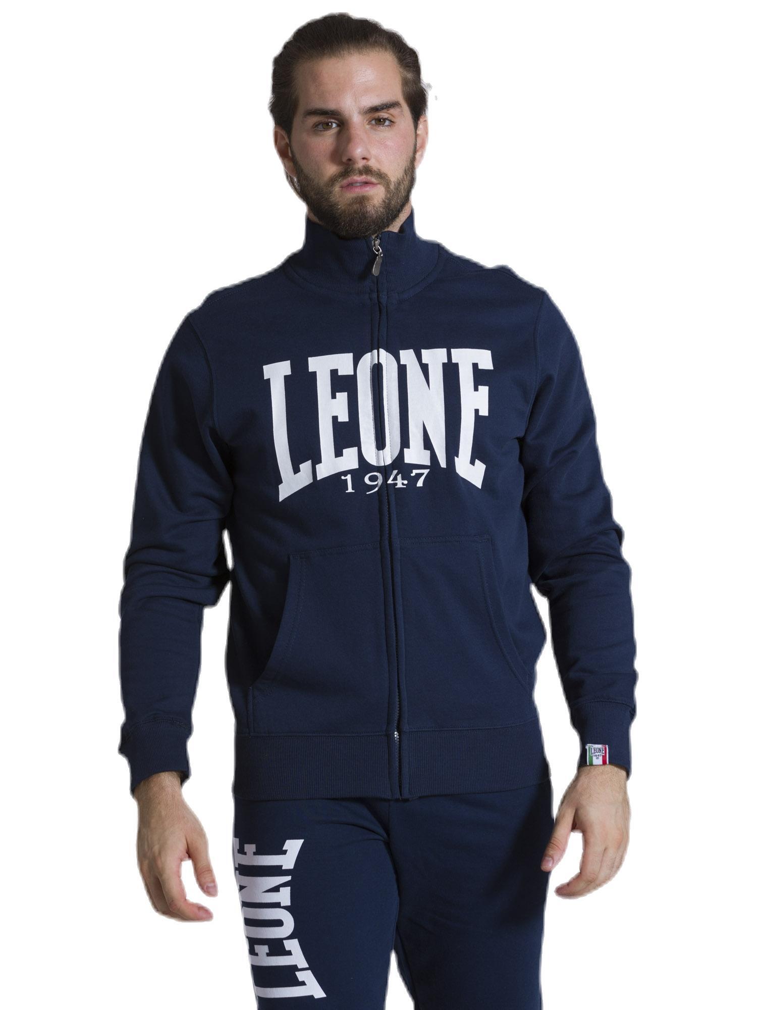 Leone 1947 Apparel męskie bluzy z zamkiem błyskawicznym i wysokim kołnierzem