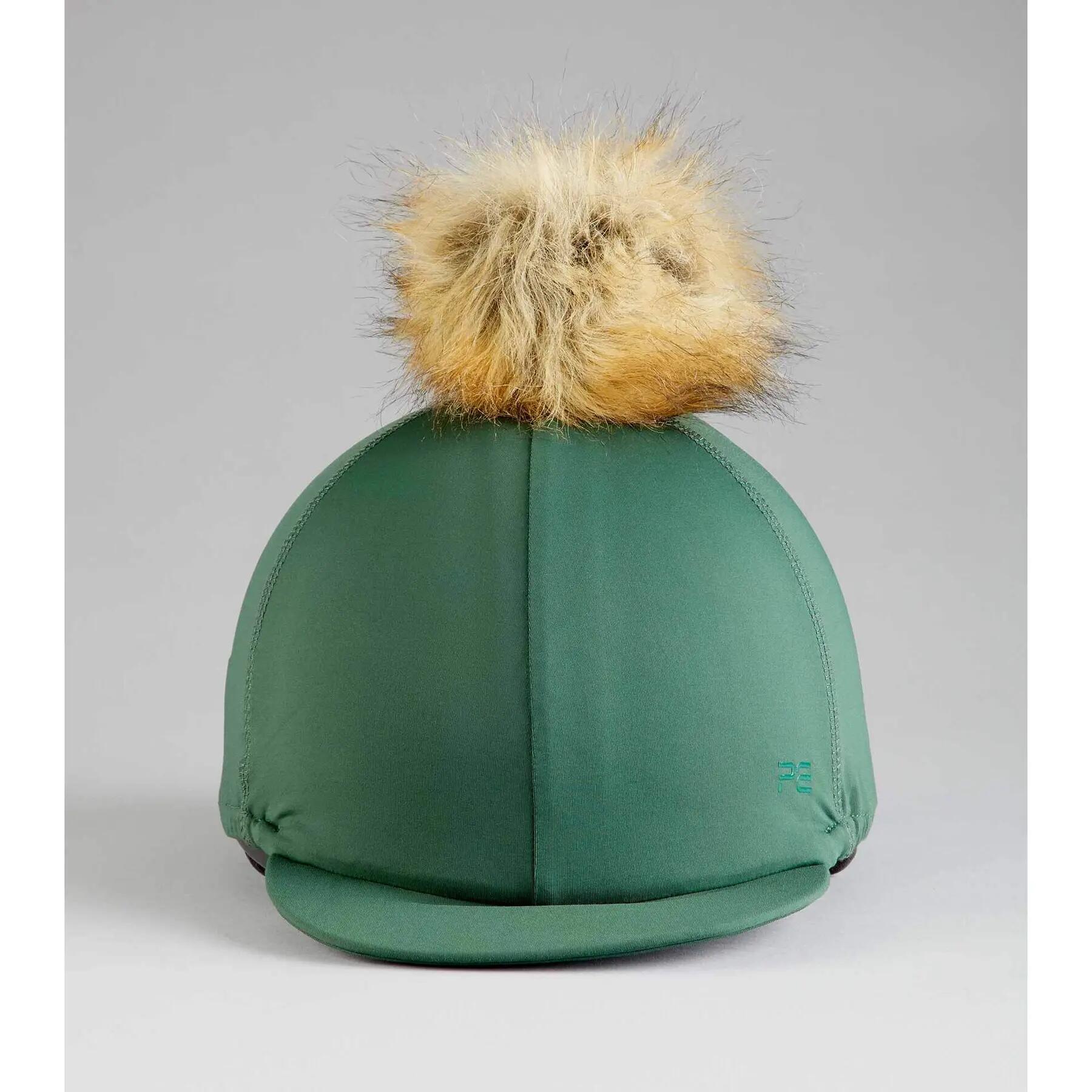 Czapka pod kask z dżerseju z pomponem ze sztucznego futra Premier Equine