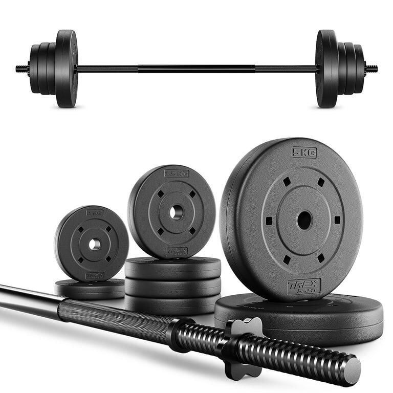 Zestaw obciążeń bitumicznych ze sztangą Trex Sport 22kg, gryf prosty 120cm