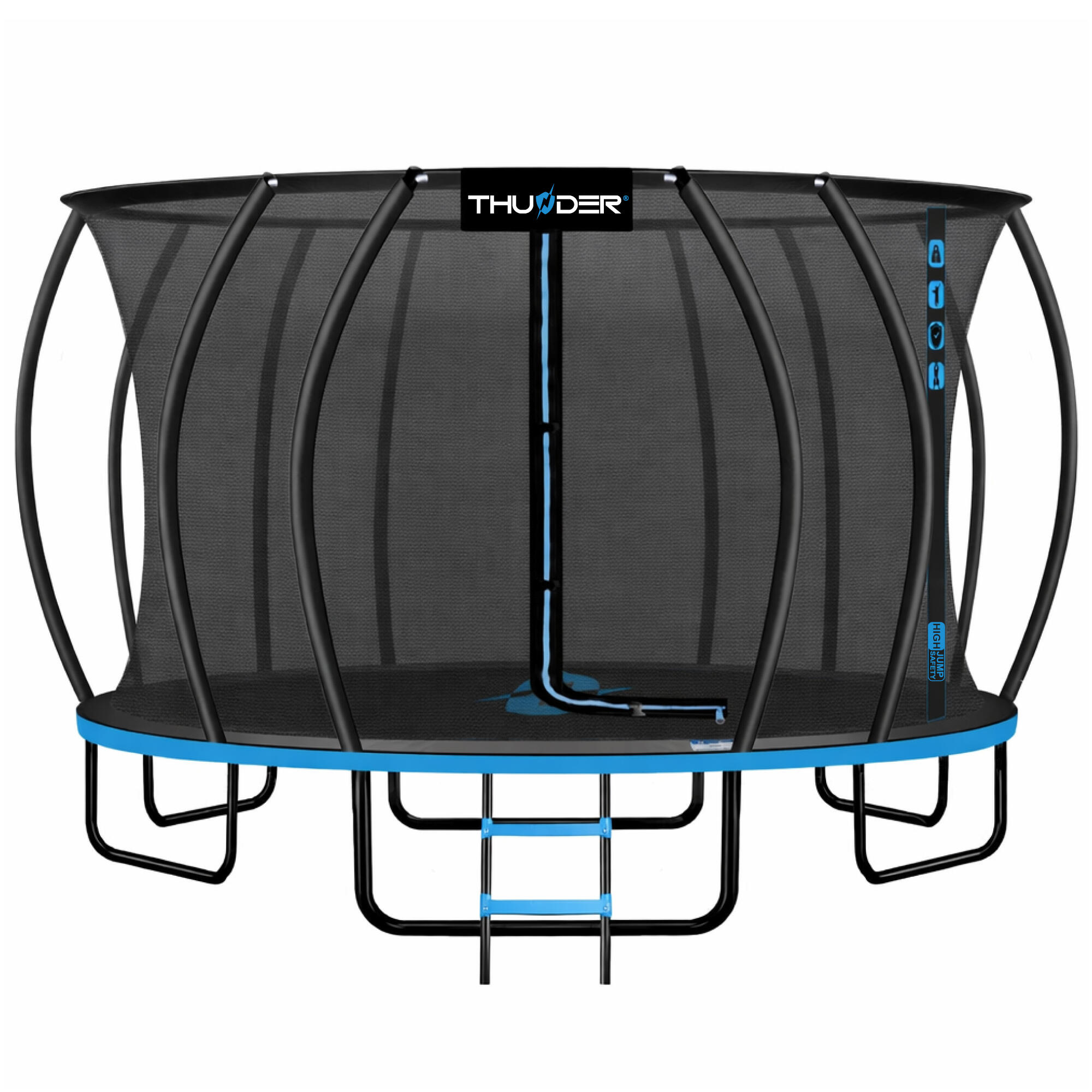 Trampolina ogrodowa dla dzieci z siatką THUNDER INSIDE-ULTRA 16FT 488CM BLUE