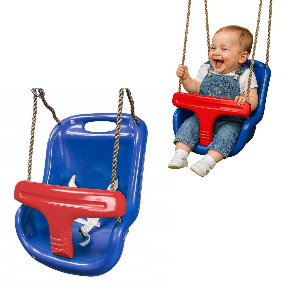 huśtawka kubełkowa Fun - niebiesko-czerwony