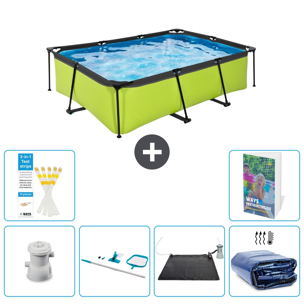 EXIT TOYS Basen Prostokątny - 220x150x65 cm - 7-częściowy S235