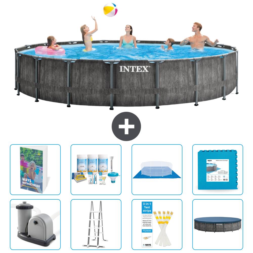 INTEX Basen Prism Frame Okrągły - 549x122 cm - 9-częściowy S536