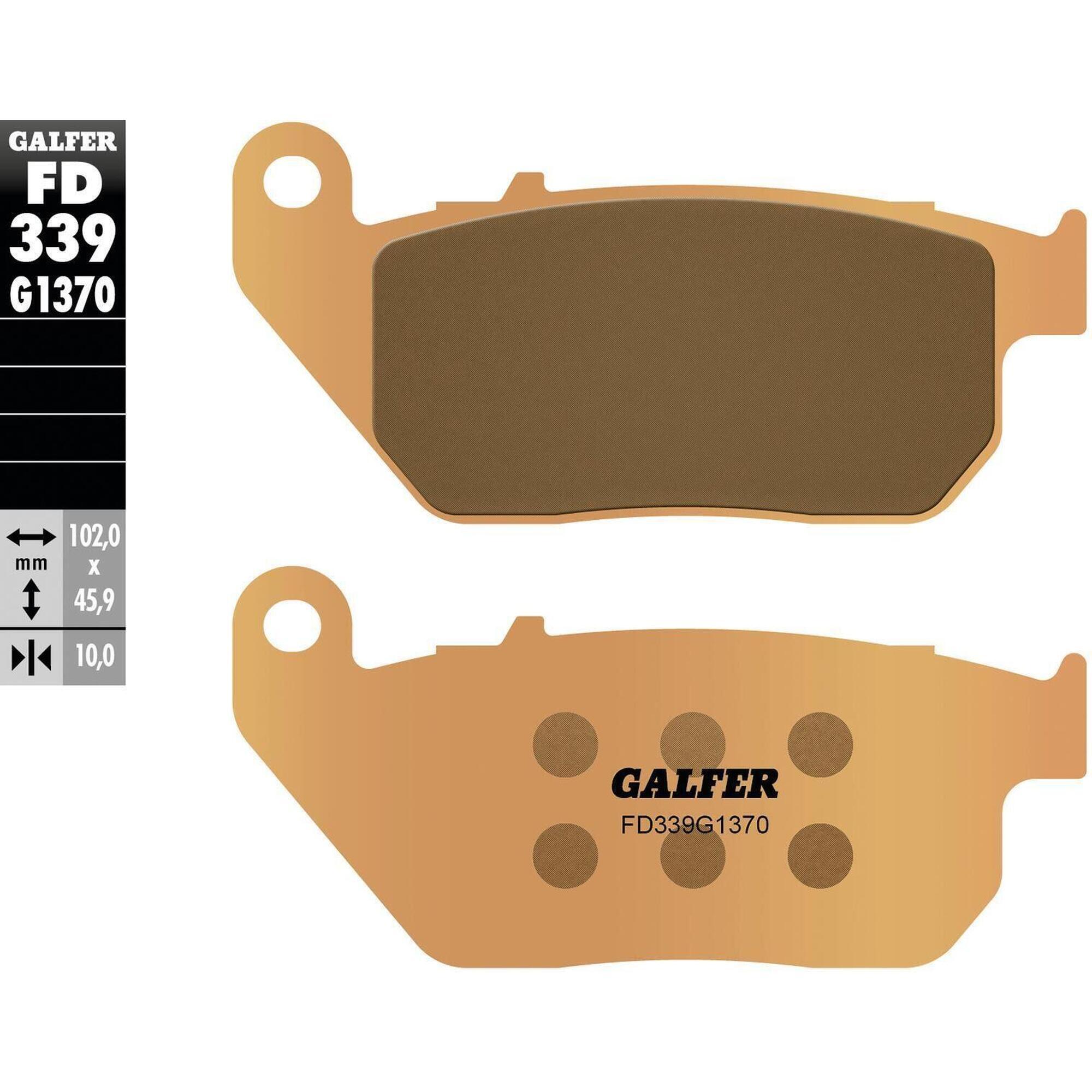 GALFER FD339 klocki hamulcowe sintermetal do tarcz 102×45 9×10 mm