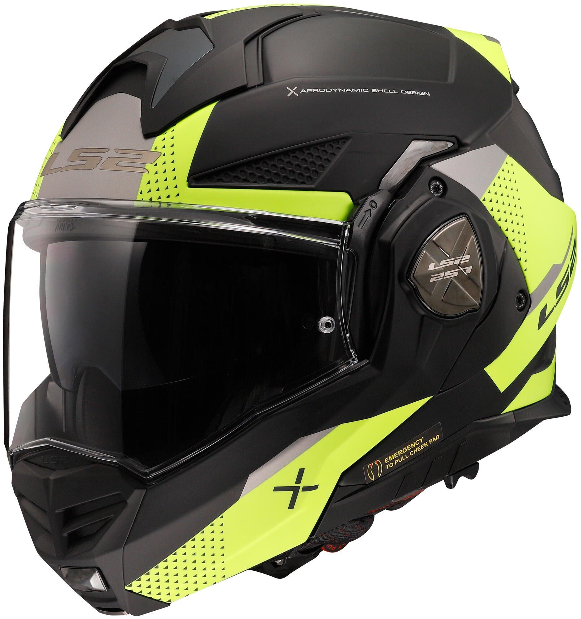 LS2 FF901 Advant X Oblivion kask modułowy XS czarny/żółty
