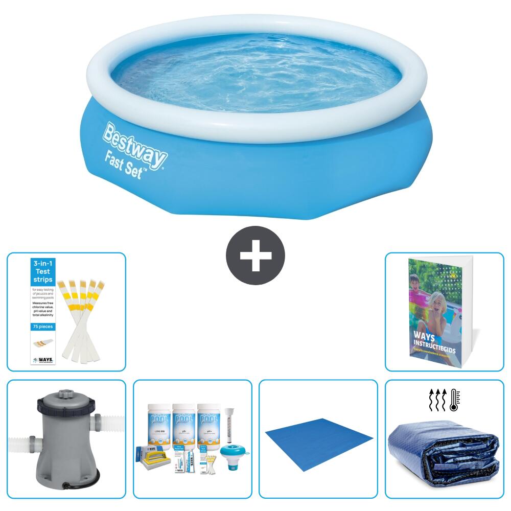 BESTWAY Basen Fast Set Okrągły - 305x76 cm - 7-częściowy S289