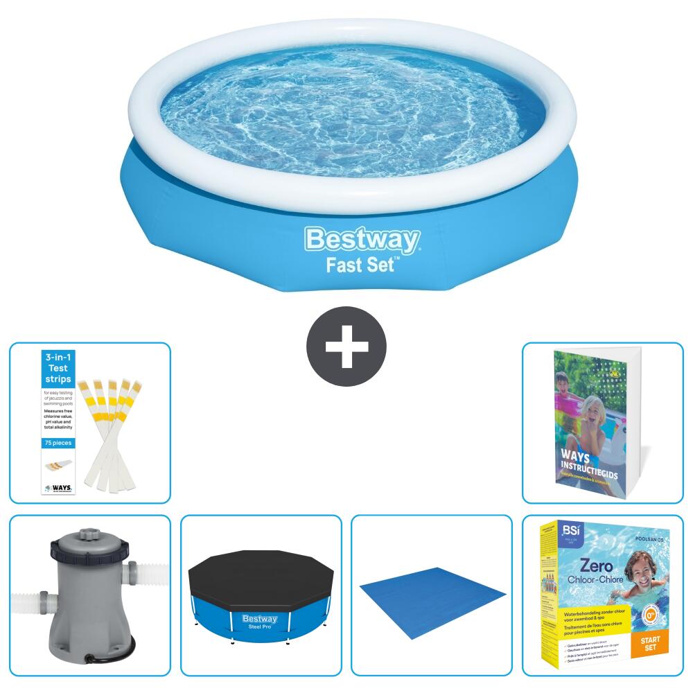 BESTWAY Basen Fast Set Okrągły - 305x66 cm - 7-częściowy S198