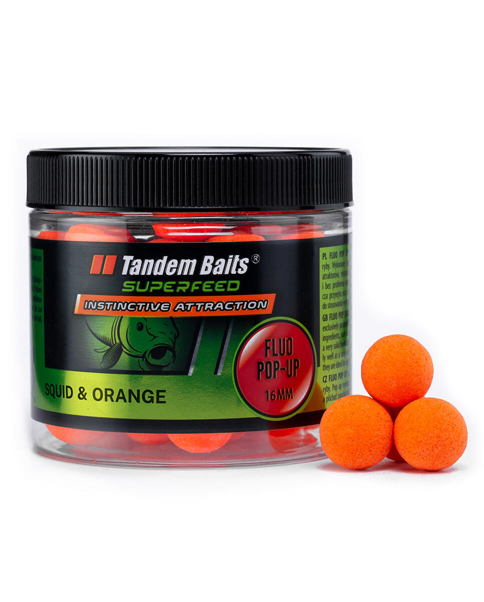 Kulki pływające SuperFeed Fluo Pop-Up 16mm/70g Squid & Orange